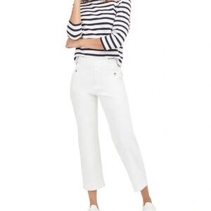 SPANX Stretch Twill Cropped Wide Leg Pants White